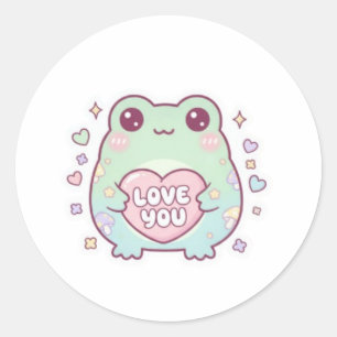 Liefde Kikker Sticker Schattige Kikker met Hart Ro