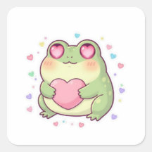 Liefde Kikker Sticker Schattige Romantische Kikker
