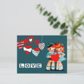 Liefde.  Kinder Briefkaarten voor Valentijnsdag (Staand voorkant)