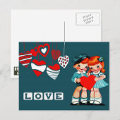 Liefde.  Kinder Briefkaarten voor Valentijnsdag (Voorkant / Achterkant)