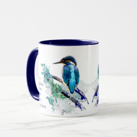 Liefde Kingfisher Vogels, zo veel Gezegde voor cit Mok (Voorkant links)