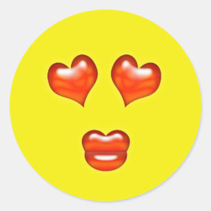 Liefde Kiss Emoji Ronde Sticker