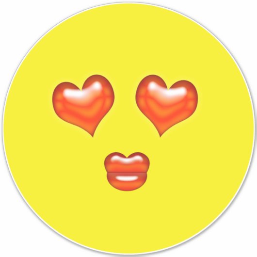 Liefde Kiss Harten Emoji Sticker (Voorkant)