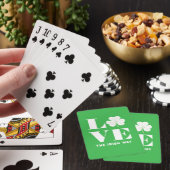 Liefde Klaverblad Iers Groen Wit Eigen Tekst Pokerkaarten (Insitu)