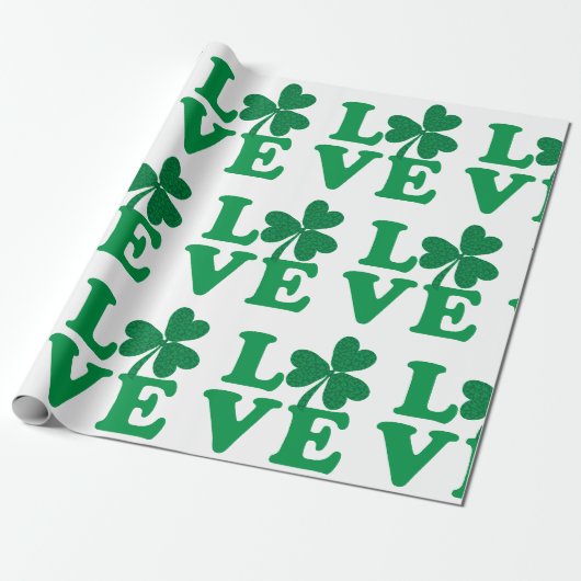 Liefde Klavertjes Cadeaupapier (Uitgerold)