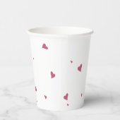LIEFDE | Kleine roze harten & wit Papieren Bekers (Rechts)