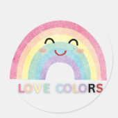 Liefde Kleuren regenboog kunst valentijn design Ronde Sticker (Voorkant)