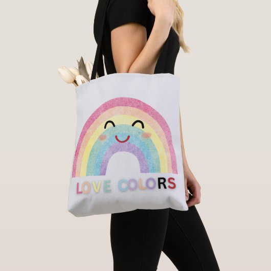 Liefde Kleuren regenboog kunst valentijn design Tote Bag (Dichtbij)