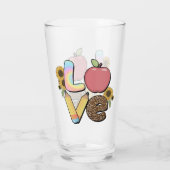 Liefde - Kleurrijk Teacher Design met Apple & Penc Glas (Achterkant)