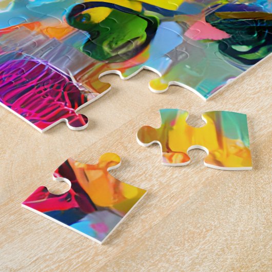 Liefde | Kleurrijke Abstracte Jigzaag Puzzle Legpuzzel (Zijkant)