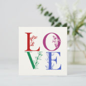 Liefde - Kleurrijke botanische letters  Kaart (Staand voorkant)