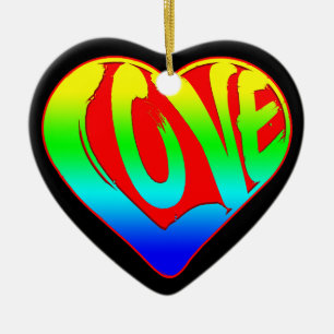 Liefde Kleurrijke Hart Valentijnsdag Keramisch Ornament