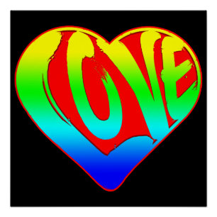 Liefde Kleurrijke Hart Valentijnsdag Perfect Poster