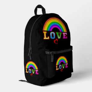 Liefde Kleurrijke Rainbow Red Heart Bedrukte Rugzak
