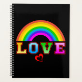 Liefde Kleurrijke Regenboog Rode Hart Planner (Voorkant)