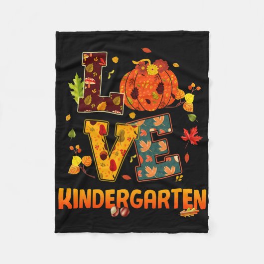 Liefde kleuterschool leerkracht cadeau Herfst en h Fleece Deken (Voorkant)