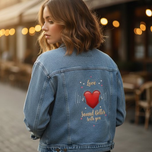 Liefde klinkt beter met jou | Aangepaste tekst Denim Jacket