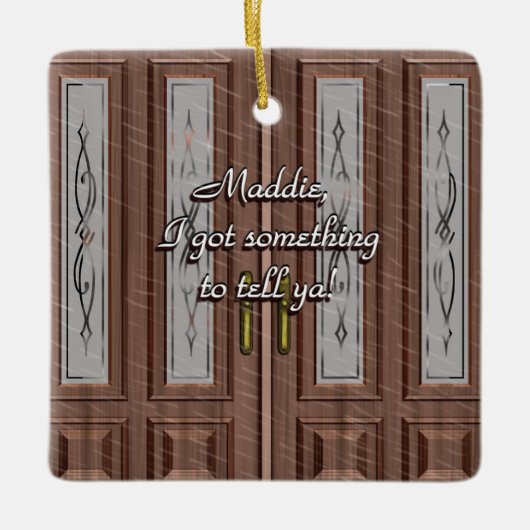 Liefde klopt op voordeur Ornament (Voorkant)