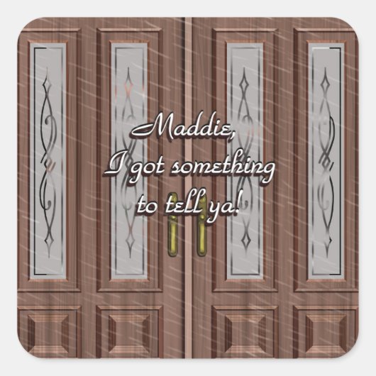 Liefde klopt op voordeur Sticker (Voorkant)