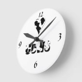 Liefde koeien, hart in zwart-witafdrukken van koe ronde klok (Hoek)