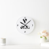 Liefde koeien, hart in zwart-witafdrukken van koe ronde klok (Huis)