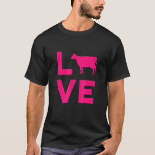Liefde Koeien Typografie Boer T-shirt
