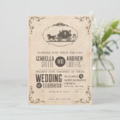 Liefde Koets Huwelijksuitnodiging Kaart (Staand voorkant)