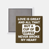 Liefde Koffie Breekt Mijn Hart Magneet (Voorkant / Achterkant)