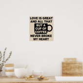 Liefde Koffie Breekt Mijn Hart Poster (Keuken)