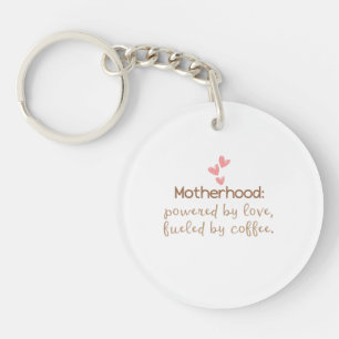 Liefde & Koffie Moeder Leven Typografie Print Sleutelhanger