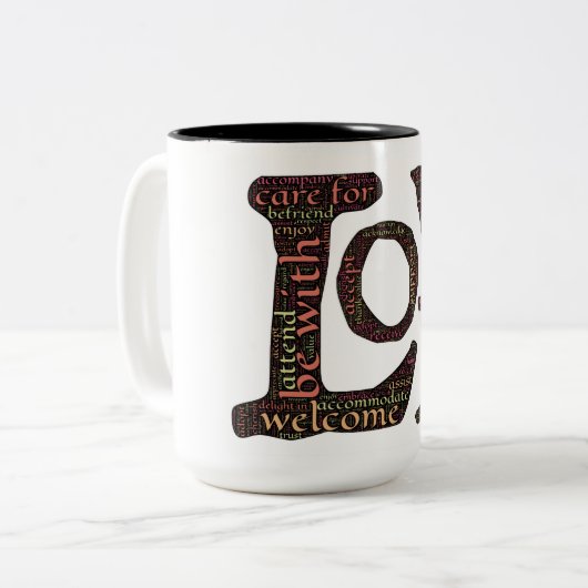 Liefde koffie mok (Voorkant links)