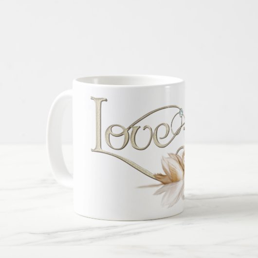 Liefde koffie Mok met twee zwanen (Voorkant links)