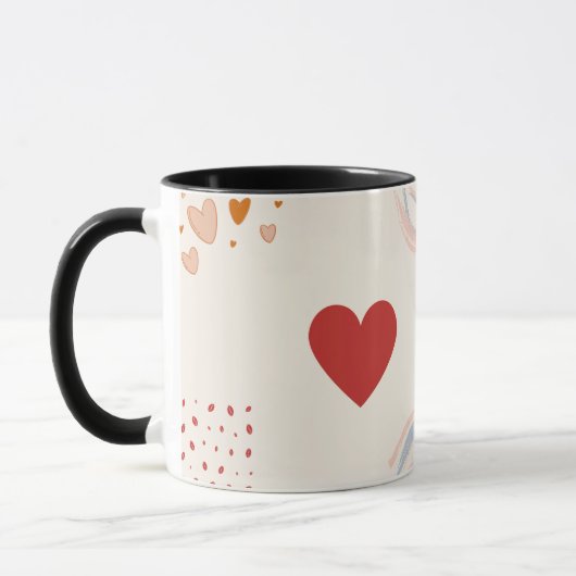 Liefde & Koffie Mok-Minimale Romantisch Ontwerp vo Mok (Links)