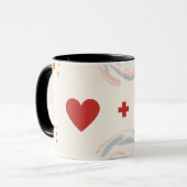 Liefde & Koffie Mok-Minimale Romantisch Ontwerp vo Mok (Voorkant links)