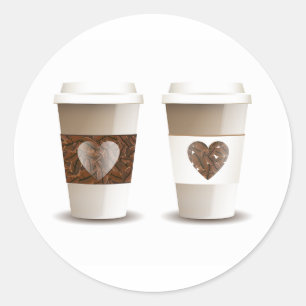 Liefde Koffie Takeout Cups Stickers