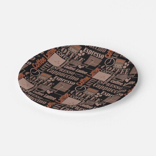 Liefde koffiepouf papieren bordje (Gekanteld)