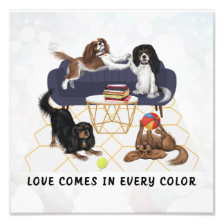 Liefde komt in elke kleur | Cavalier King Charles Foto Afdruk