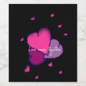 liefde komt samen wijn etiket (Enkel label)