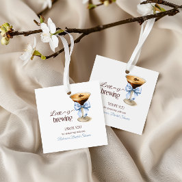 Liefde komt tot leven Blue Bow Coffee Bruidsdouche Bedankjes Labels