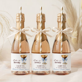 Liefde komt tot leven Blue Bow Coffee Bruidsdouche Sparkling Wijnetiket
