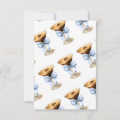 Liefde komt tot wasdom Blue Bow Coffee Bruidsmeisj Bedankkaart (Achterkant)