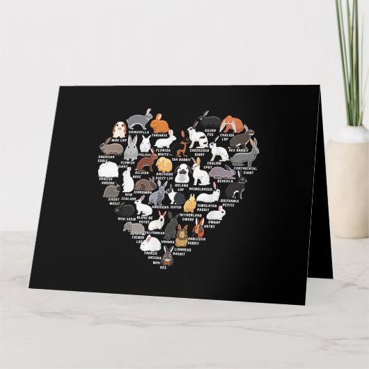 Liefde Konijnen Grappig Konijn Hart  Kaart (Voorkant)