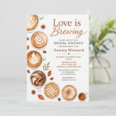 Liefde Kookt Bruids Bruiloft Herfst Koffie Kaart (Staand voorkant)