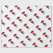 Liefde koppel met rode paraplu cadeaupapier (Vlak)