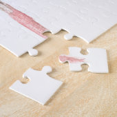 Liefde koppel met rode paraplu legpuzzel (Zijkant)