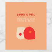 LIEFDE & koppel ontwerp Eten en Drank Label Set Wijn Etiket (Enkel label)