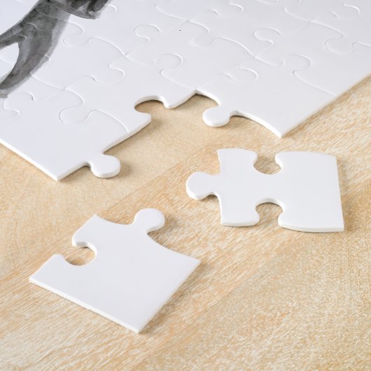 Liefde-koppel rode paraplu-Waterverf-Valentijnsdag Legpuzzel (Zijkant)