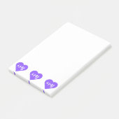 liefde Korean Hangul voor Love in Purple Heart Post-it® Notes (Schuin)