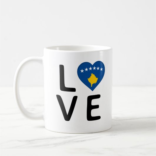 Liefde - Kosovo vlag Koffiemok (Links)