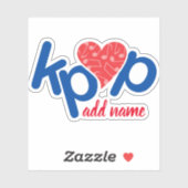 Liefde Kpop Naam Sticker in Rood & Blauw (Vel)